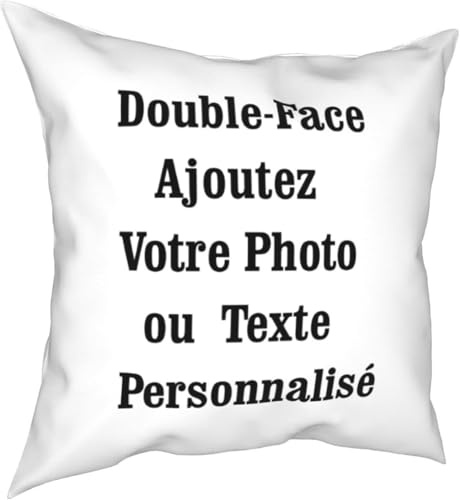 Naispanda Personnalisé Housse de Coussin avec Photo Imprimée Recto-Verso Tout Texte Et Image Taies d'oreiller DIY Personnalisées La Saint-Valentin Cadeaux Uniques Décoration d'intérieur 30x30cm