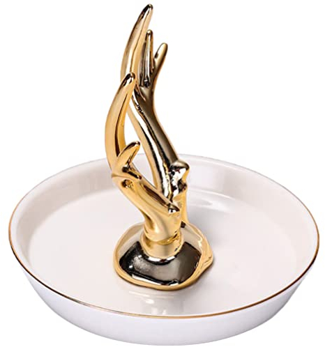 Cabilock Schmucktablett Aus Keramik Für Ringe Ohrringe Und Halsketten Schmuckteller Schmuckschale Mit Ansprechendem Design Für Schminktisch Und Juweliergeschäft
