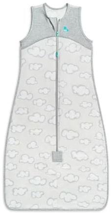 Love To Dream™ Schlafsack Organic Lite, 6–18 Monate – Grau | Kurzarm, leichte Decke | 0,2 Tog, ideal Frühling & Sommer (24–27 °C) | Waschbares Baumwollfleece & Doppelreißverschluss