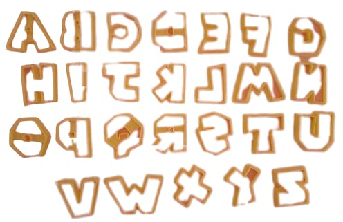 Tagliabiscotti.it - Set Alfabeto (26 lettere) Font Mario Altezza lettere 4cm Per Pasta di Zucchero Torte Cake Design