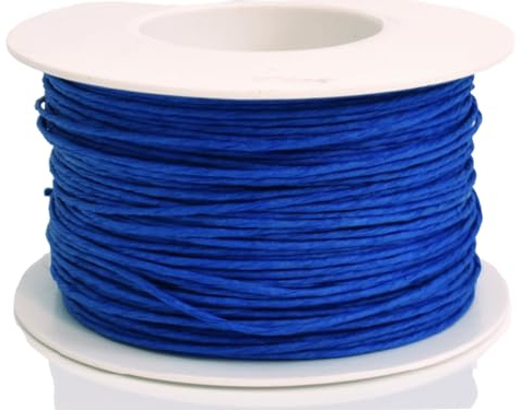 Papierdraht 100m // 2mm // Draht mit Papier umwickelt // Dekodraht Basteldraht Bindedraht zum Basteln und Dekorieren (Blau)