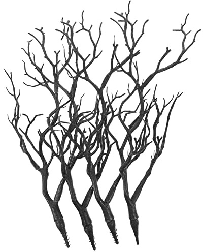 Sewroro 4pcs Artificial Fake Antler Shaped Tree Branch Witch Antler Dried Tree Branches Decorative Plant Twigs Branch Stems for Flower Arrangement Christmas Decor
