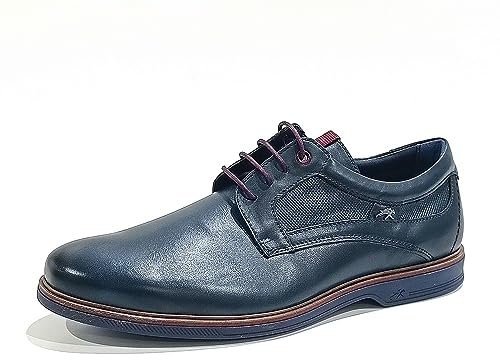 Fluchos Zapato Vestir de Piel, con cordoneras y Suela de Goma - F1857 para: Hombre Color: Marino Talla: 45
