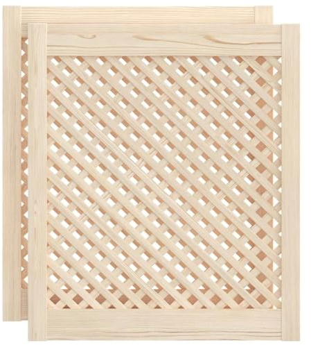vidaXL Puertas de Armario Entramado 2 uds, Paneles Decorativos de Celosía, Puertas de Aparador Zapatero Librería, Puertas de Repuesto, Madera de Pino