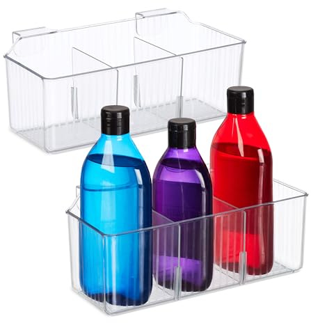 Relaxdays Schranktür Organizer, 2er Set, Einhängekorb für Küche & Bad, HBT: 10 x 25,5 x 12,5 cm, Kunststoff, transparent | Einhängekorb für Küche & Bad, HBT: 10 x 25,5 x 12,5 cm, Kunststoff
