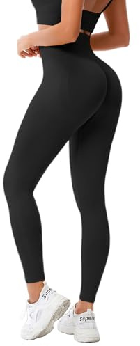 Zhiaek Legging de Sport Femme Taille Haute Anti Cellulite Push Up Pantalon Sport Yoga Long Slim Fit Fitness Pantacourt Opaque Collants pour Gym Jogging Course Exercice