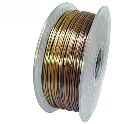 Fachmann 1kg Silk Metallike Gradient Multicolor 3D Printer PLA Filament 1.75mm 3d Printing Material Shiny Rainbow Rose Gold Bronze (Farbe : Multicolor a- 1kg)
