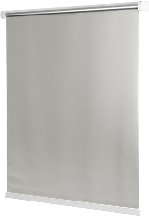 Ventanara® Rollo ohne Bohren schnurlos Springrollo inklusive Klemmträgern (hellgrau (raumverdunkelnd), 120 x 150 cm)