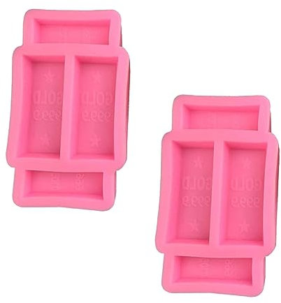 NAMOARLY 2pcs Gold Bar Mold Brick Silicone Mold for Home Chocolate Form Gold Sculpting Bar