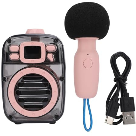 Mini-Karaoke-Maschine, Kleiner Lautsprecher, Tragbarer Kompakter Reiselautsprecher mit Mikrofon, Stimmveränderndes Design, Mehrzweck-Smart-Lautsprecher, Karaoke-Spielzeug für die