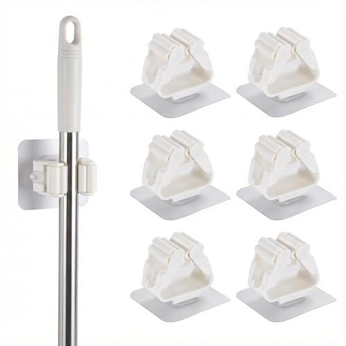 XiaZhiZhen Besenhalterung Wand Besenhalter Besenhalterung Gerätehalter Gartengerätehalter Edelstahl Wandhalterung für Wischmopp, Besen, Schaufel, Werkzeuge 6 Stück
