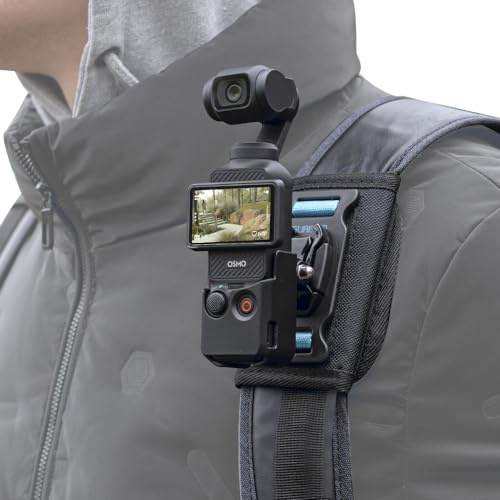SUREWO Osmo ficka 3 ryggsäcksmontering, väskbälte axelrem montering med utökad kant kompatibel med DJI Osmo Pocket 3