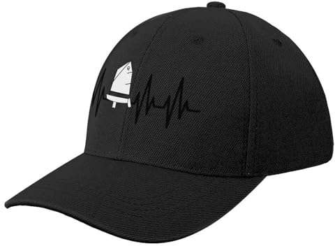 LXCUDXZ Baseball Kappe Sailing Optimist auf Heartbeat – Optimist Segeln Baseball Cap Fishing Caps Wanderhut Anime Hut Caps für Damen Herren Party Geschenk