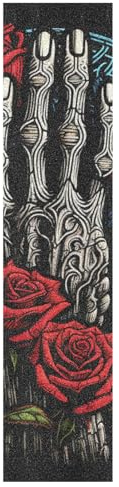 KAAVIYO Rote Rosensplitterhand Gruselig Muster Skateboard Griptape rutschfest Selbstklebend Longboard Griptapes Aufkleber Griffband(9x33in,44x10in 1pcs)