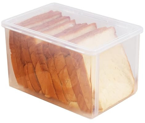Tinbabia Airtight Bread Storage Containers Bread Box Plastic Reusable Loaf Cake Clear Bread Dispenser Freshest Bread Bin