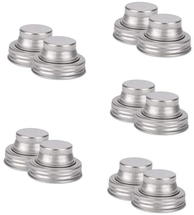 Hoement 10pcs Stainless Steel Mason Jar Lids Fermentation Jars Lids Shaker Caps for Kitchen Supplies