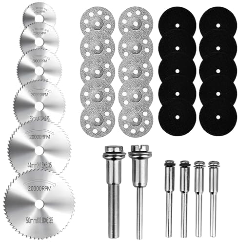 Trennscheiben Set, 32pcs Sägeblatt, Schneidräder Für Multifunktionsgeräte, Sägeblatt Kreissägeblatt, Sägeaufsatz Bohrmaschine, Dremel Zubehoer Für Das Schneiden Von Holz, Metall