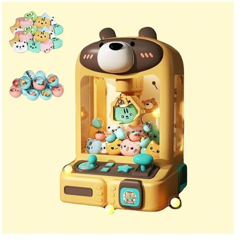 TYBEITAO Candy Grabber avec Lumières Et Musique,30 Peluches Et 10 Gashapons ， Distributeur De Poupées Arcade Cadeaux pour Adultes Filles Garçons,Bear