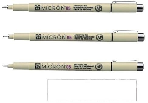 Pigma Sakura MICRON 05 schwarz 3 Stück und 1 Karte