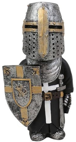 Swtgaah Nain de jardin - Statue de chevalier - Sculpture de nain de chevalier - Sculpture de gardien de chevalier - Ornements de nain de jardin - Convient pour les jardins, les pelouses et les cours