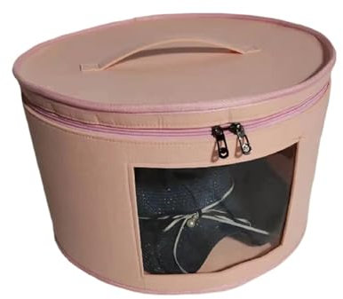 SIIENNA Hutschachtel Hutschachtel-Organizer, rund, for Reisen, Hutschachteln, faltbar, Hut-Aufbewahrungstasche mit Deckel, große Hut-Aufbewahrungsbox, Hutschachteln FüR HüTe(Pink)