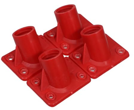 EXHUMKY Connector for Scrub Handle 4pcs and Part Brush Broom Efficiency Accessory Plastic Red Easy Replacement Enhanced Cleaning Floor Tasks Tile and Grout