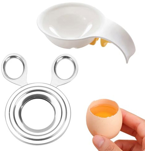 Marjoramy, Cortador de huevos y separador de claras de huevo, de acero inoxidable, resistente al desgaste, fácil de limpiar, para la gestión de huevos en la cocina
