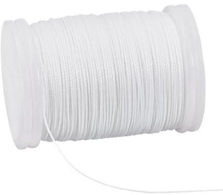 PH PandaHall 130 Yards Waxed Cord, 0.5mm White Waxed Beading String | Wax Polyester Threads Wax Cord Twine Beading Cords for DIY Bracelet Necklaces Dreamcatcher Jewellery Macrame Sewing Project
