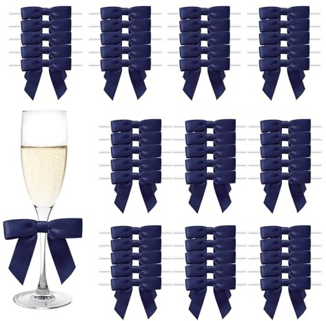MORSUNBELA Geschenkschleifen Kleine Schleifen Geschenk Deko Marineblau