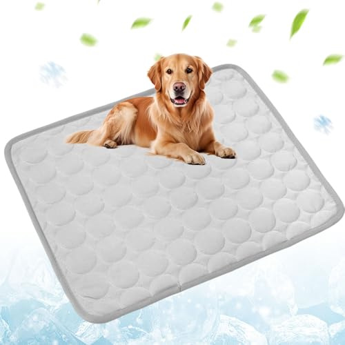 APODESS Kühlmatte für Hunde,2025 Neu Kühlmatte für Den Sommer, Kühlmatte Hund Selbstkühlende Matte Abrieb&Bissfest Hundekühlmatte Haustier Matte Kühlpads für Katen und Hunde (Grau, XS)