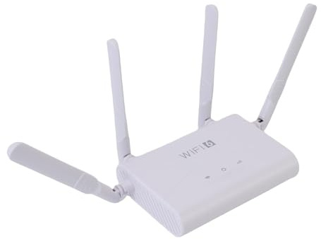 Plyisty Router 4G, Router Wi-Fi 6 de 2,4 GHz, Punto de Acceso CPE inalámbrico con Ranura para Tarjeta SIM, 32 Dispositivos, 300 m², 4 Antenas, para cruceros/autocaravanas/Aviones