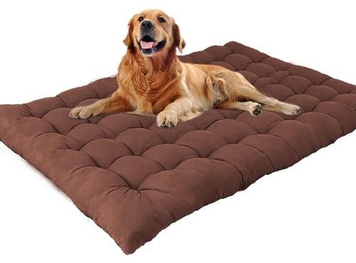 Waigg Kii Cuccia per Cani Extra Large XL/XXL, Materasso Calmante per Cuccia Anti-Ansia, Materasso Lavabile per Cani di Taglia Grande per Cani di Taglia Media e Grande (100 * 50CM, Marrone)