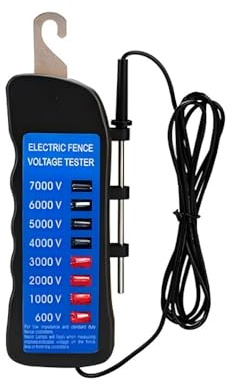 Electric Fence Voltage Tester, Waterproof Portable Fence Voltmeter Testing Tool, 10000V 6pcs Lights for Farm Livestock Equipment