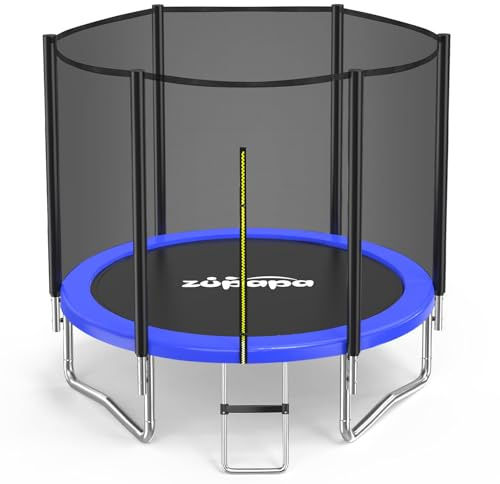Zupapa 6ft (183cm of Diameter) Heavy Duty Trampoline with Enclosure Net & Non-Slip Ladder for Kids & Adults, Family Outdoor Backyard Fun