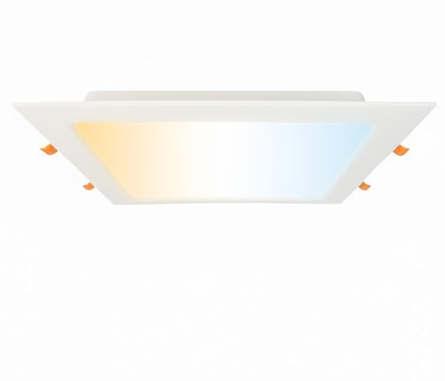 HOROZ ELECTRIC Foco LED Empotrable 3CCT 30W 3000K/4000K/6500K 3000lm - Downlight LED Ultrafino Cuadrada 230V No Regulable Blanco - Lámpara de Techo Cocina Salón Pasillo Oficina Iluminación Interior