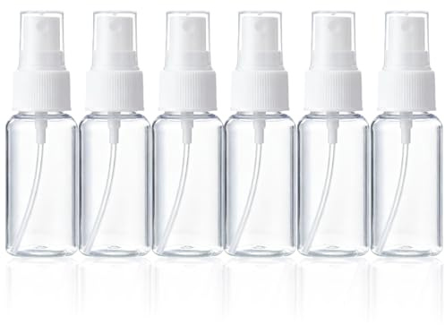 DYSWTUE 6 Piezas Bote Spray Pulverizador, 20 ML, Juego De Botellas Pulverizadoras De Plástico Reutilizables y Portátiles Para Viajes, Pequeños Envases Recargables, Para Viajes, Cosméticos, Perfumes