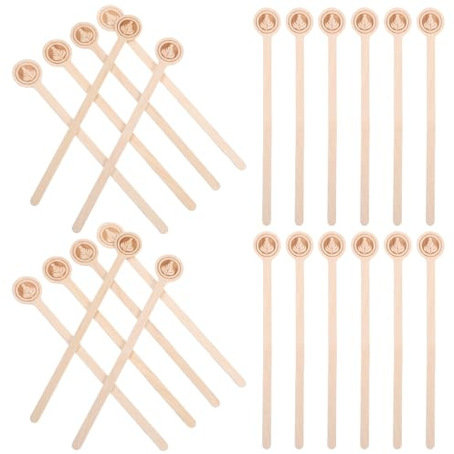 HOOWIFFY 100 Varillas Agitadoras de Café de Madera con Extremo Redondo para Mezclar Bebidas y Café en Hogares y Cafeterías, Experiencia Suave y Natural
