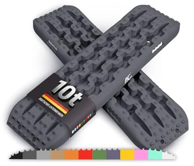 IYC4x4 Sandbleche Anfahrhilfe Bergungshilfe Traktionshilfe Reifenleiter Kunststoff (Stealth Grey, 2x Sandbleche)