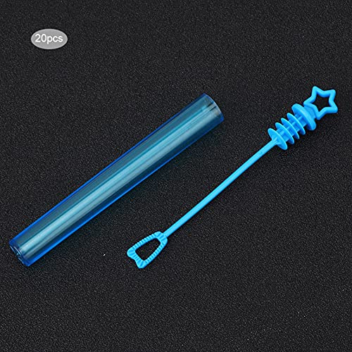Generic Bubble Wands Tube Kids' Elegant Bubble Soap Bottle Toy Set for Birthday Wedding Party Decoration 20pcs for Children Heart White/Star Blue Plastic Material (five-pointed star blue)