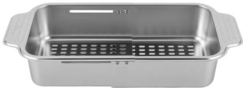 Setaccio da cucina in acciaio inox, estraibile per lavello, scolapasta da cucina, scolapasta estraibile per lavello, scolapasta per il lavaggio di frutta e verdura
