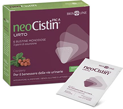 NEOCISTIN PAC-A Urto, Integratore Alimentare Per il Benessere Delle Vie Urinarie, con Cranberry (Mirtillo Rosso Americano), 6 Bustine