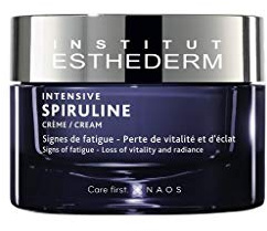 Institut Esthederm - Crème Intensive Spiruline - Booster Éclat du Visage - Signes de fatigue, la Perte de Vitalité et d'Éclat - Pot 50 ml