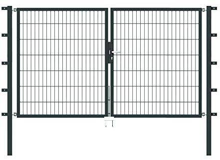 Alberts 648541 Doppeltor Flexo mit Zubehör | verschiedene Breiten und Höhen | anthrazit | Breite 250 cm | Höhe 140 cm