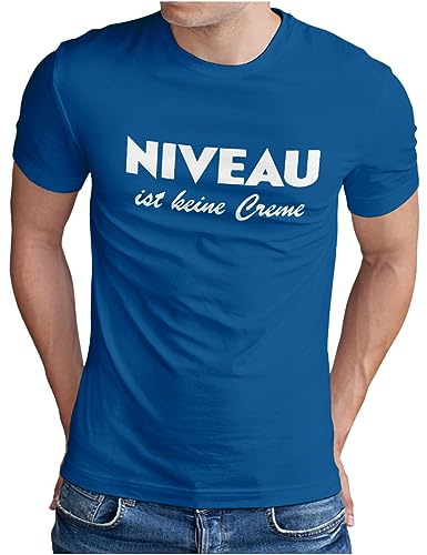 OM3® Niveau ist Keine Creme T-Shirt - Herren - Fun Parodie Statement Sarkastisch Spruch - S - 5XL