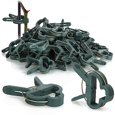 COM-FOUR® 60x Grandes Pinces à Plantes - Aides à l'escalade pour Fixer Les Plantes - Pinces à Plantes pour bâches - Cages en Treillis pour Tomates - Pinces à Roses (060 pièces - 6x4,5cm)