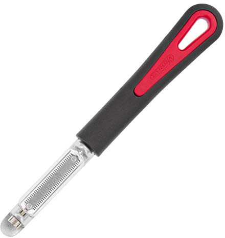 Westmark Pelador de tomates y kiwis con hoja dentada, Hoja de acero inoxidable/plástico, Tomfix Gallant, Negro/rojo, 29462270