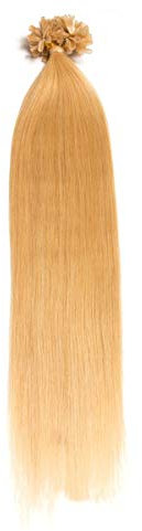 Mittelblonde Keratin Bonding Extensions 100% Remy Echthaar Human Hair - 150x 1g 45cm Glatte Strähnen - Lange Haare mit Keratin Bondings U-Tip Haarverlängerung Haarverdichtung-Farbe:#22 Mittelblond