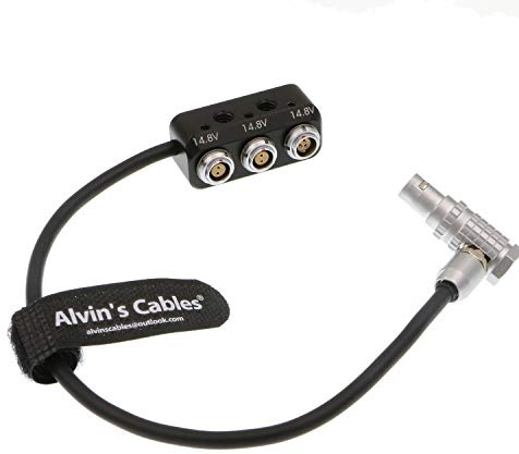 Alvin's Cables Run Stop Power Cable Arri Alexa mini 7 Pin EXT to RS 3 Pin and 2× 2 Pin 1 to 3 Power Splitter Box for ARRI ALEXA RED Teradek 11.8in/30cm