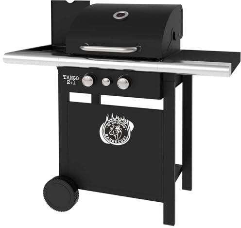 EL GAUCHO Barbecue a Gas con Pietra lavica e Due bruciatori con Funzione Forno e Un fornellone Laterale Tango 2+1