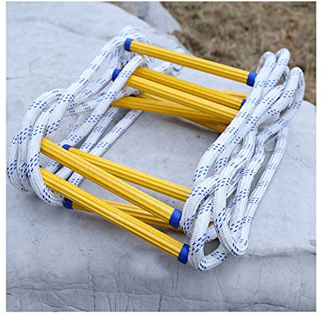 ZXCVBAS Rope Ladder,Safety Rope Ladder,Emergency Ladders,Rope Step Ladder, Fire Escape Step Ladder for Rescue, Flame Resistant Pedal Outdoor Climb, Folding Design Save Space,3m/9.84ft
